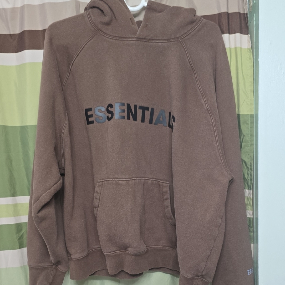 Fear of God Essentials Brown Pullover Hoodie Sz L - Picture 2 of 8